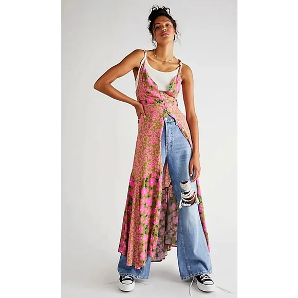 Free people anita sales cotton printed maxi dress